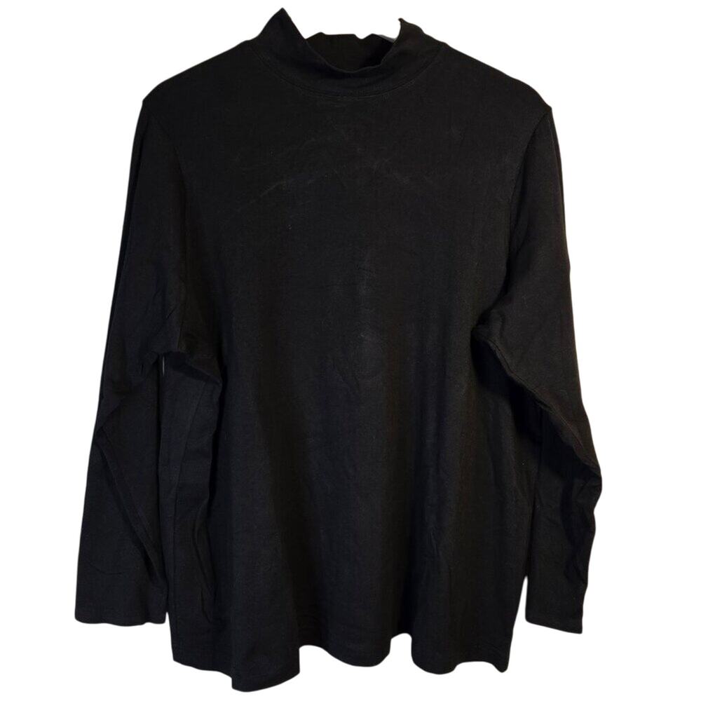 NWT Clio 2X Black Mock Neck Long Sleeve Top [0363]
